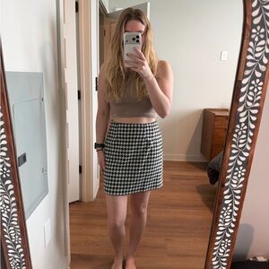 JG Hook Vintage Black & White Houndstooth Mini Skirt